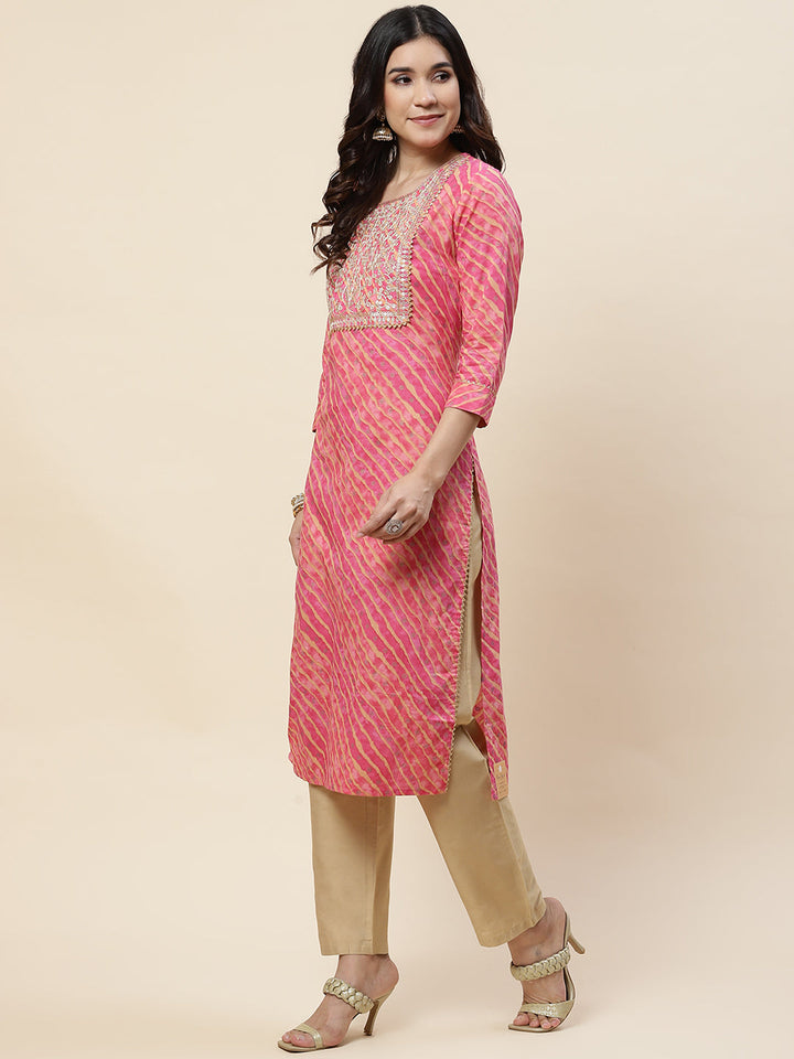 Leheriya Printed Cotton Kurta