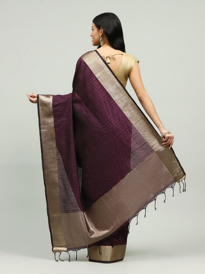 Embroidered Border Booti Art Silk Saree