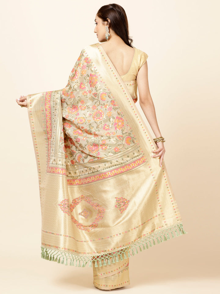 Resh Zari Border Woven Organza Saree