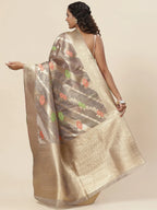 Floral Zari Jaal Handloom Woven Saree