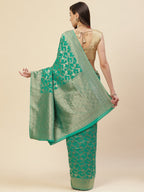 Floral Zari Jaal Georgette Plain Saree