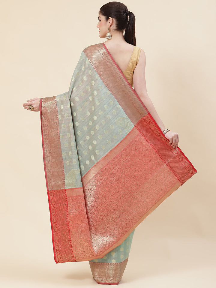 Zari Booti Cotton Woven Saree