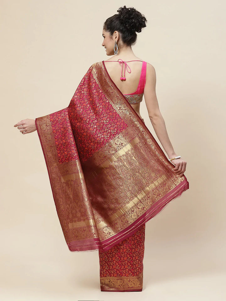 Zari Jaal Handloom Woven Saree