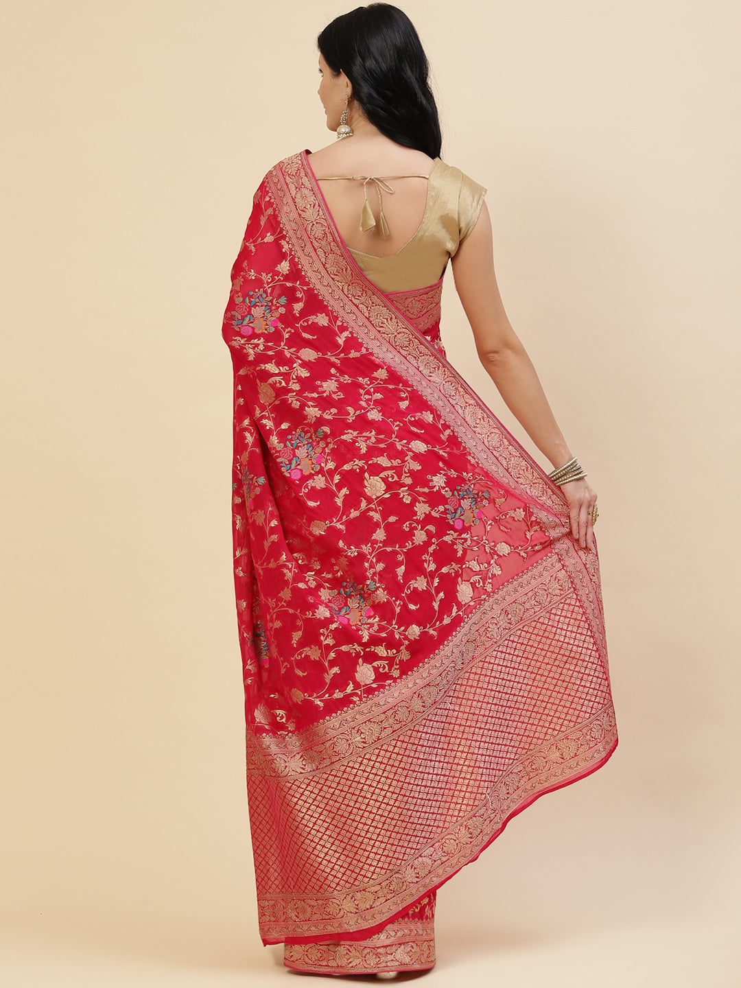 Floral Meenakari Georgette Saree