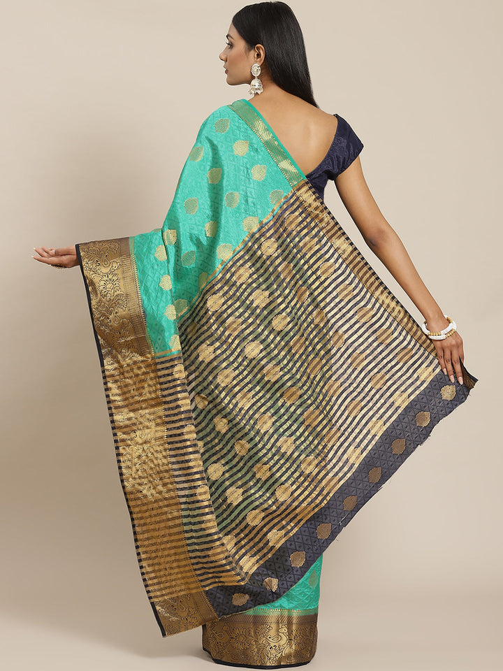 Zari Border Booti Art Handloom Woven Saree
