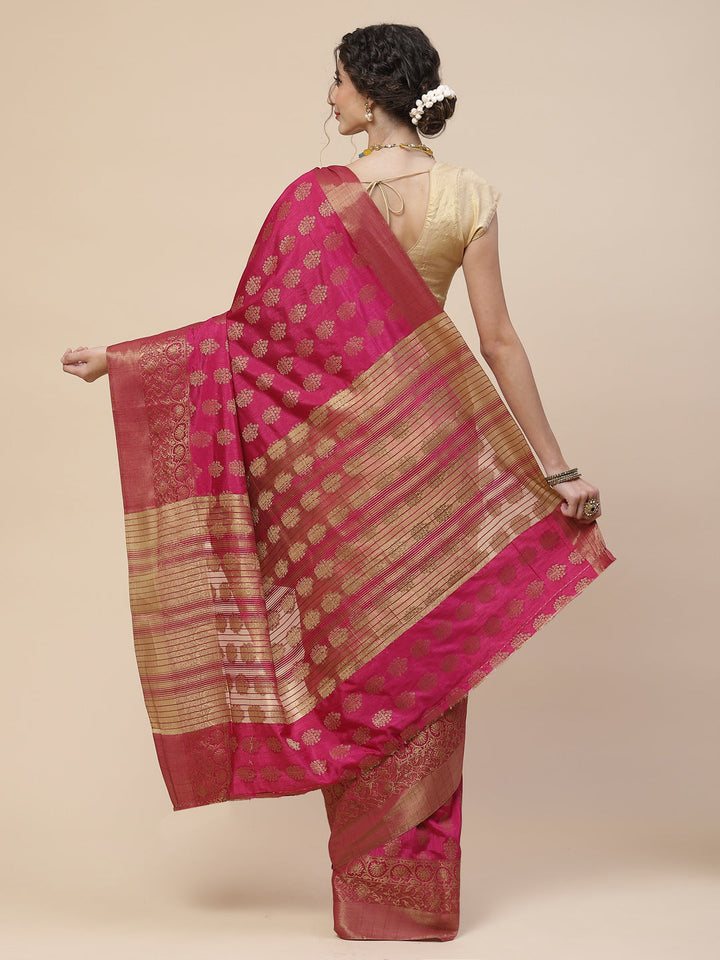 Zari Border Booti Art Handloom Woven Saree
