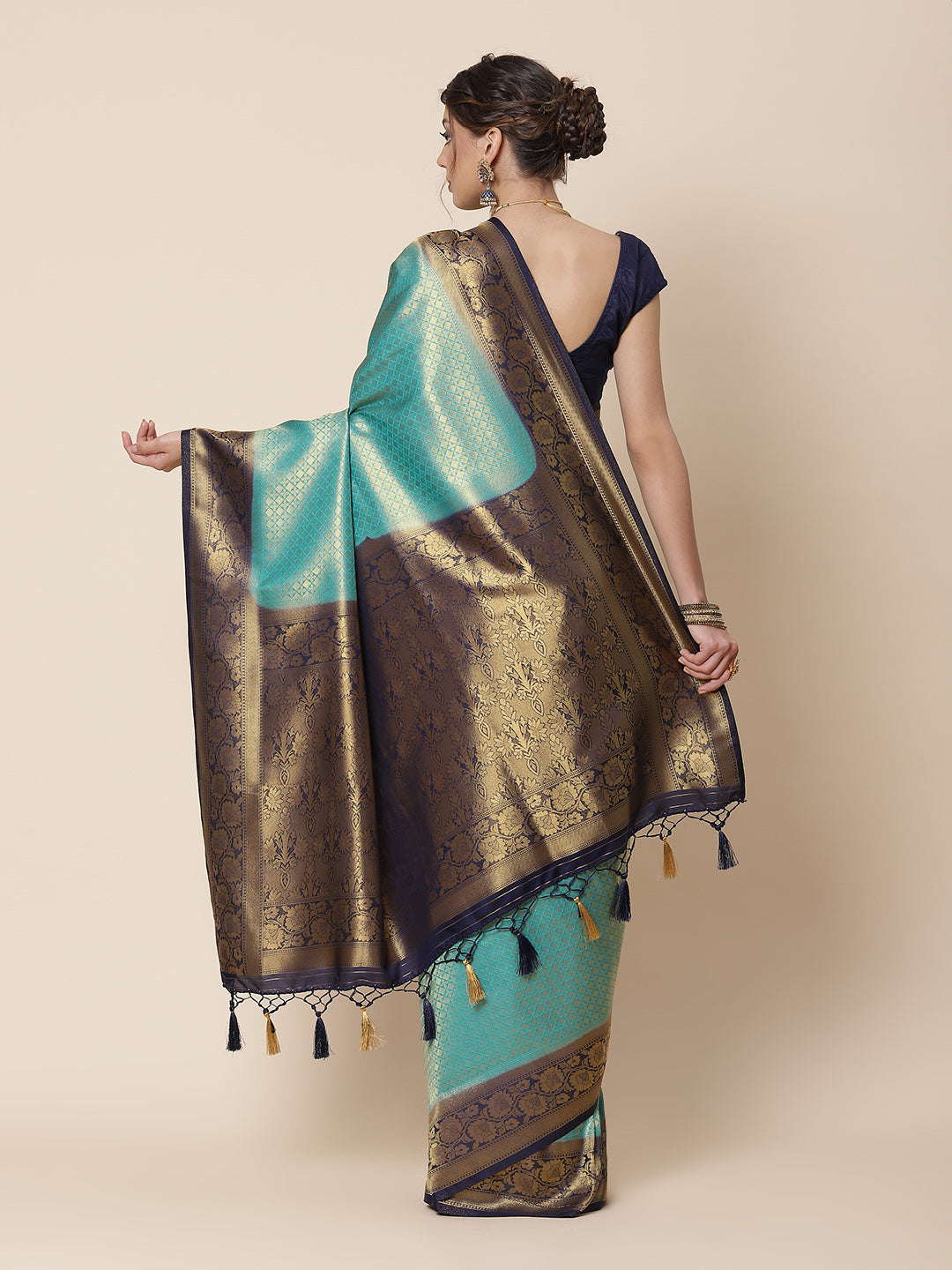 Brocade Zari Jaal Art Handloom Woven Saree