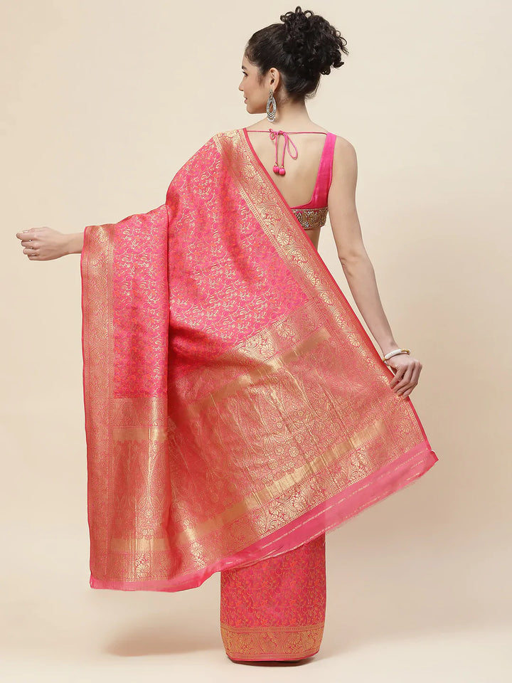 Zari Jaal Handloom Woven Saree