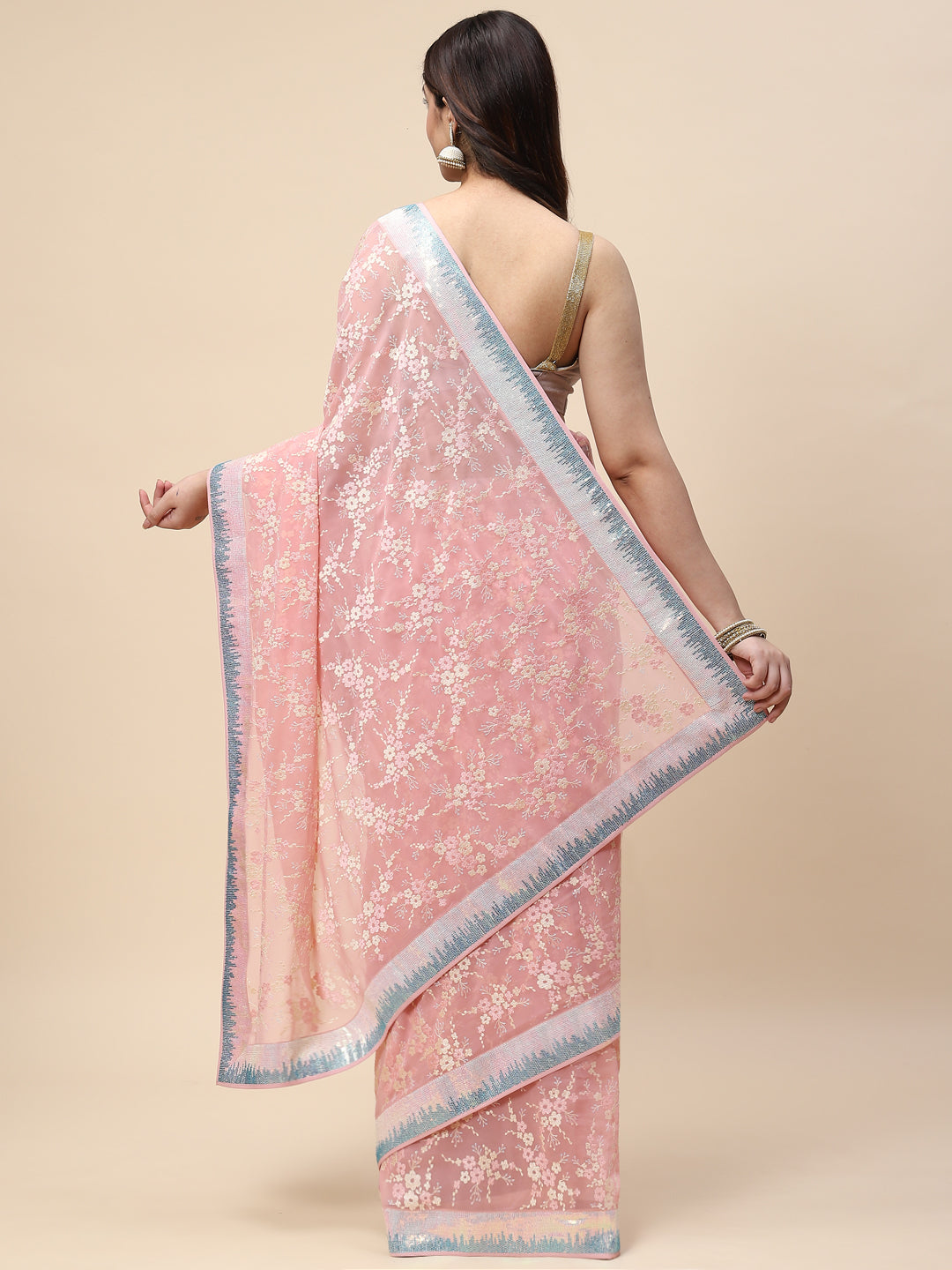 Resham Jaal Embroidered Georgette Saree