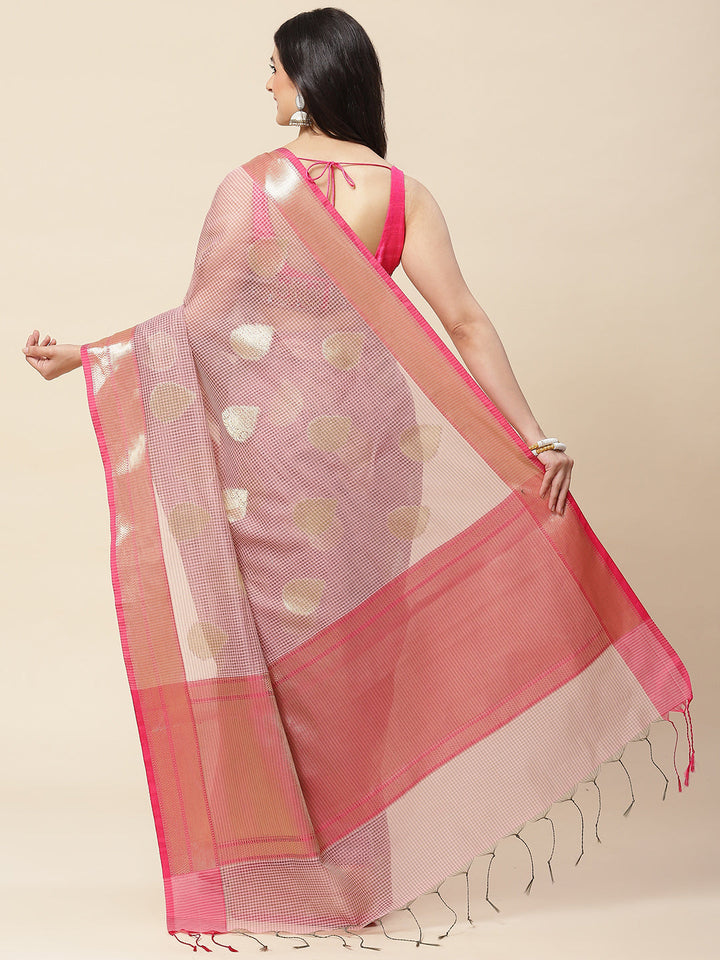 Zari Booti Woven Cotton Saree