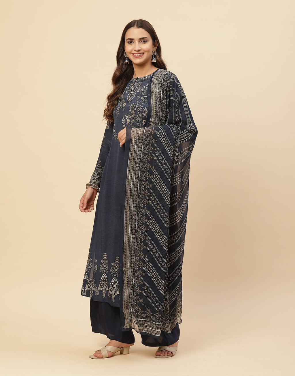Digital Printed Crepe Salwar Kameez Stitched Suit With Georgette Dupatta