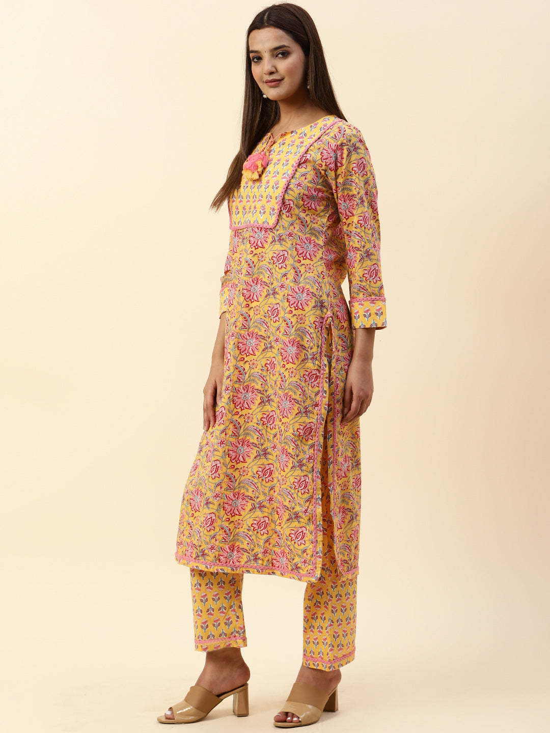 Printed Cotton Kurta With Pants