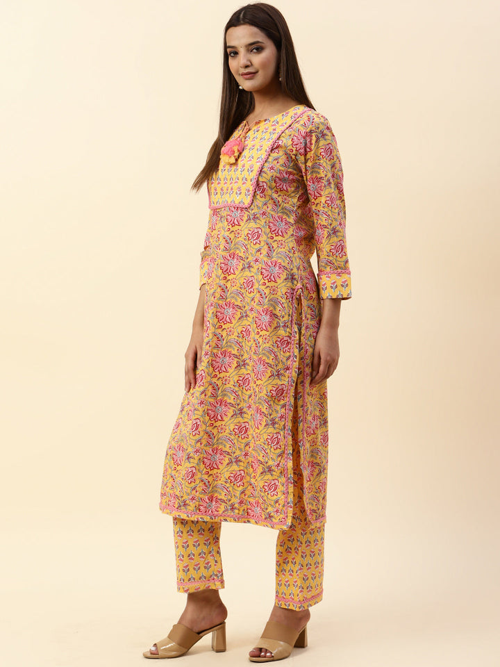 Printed Cotton Kurta With Pants
