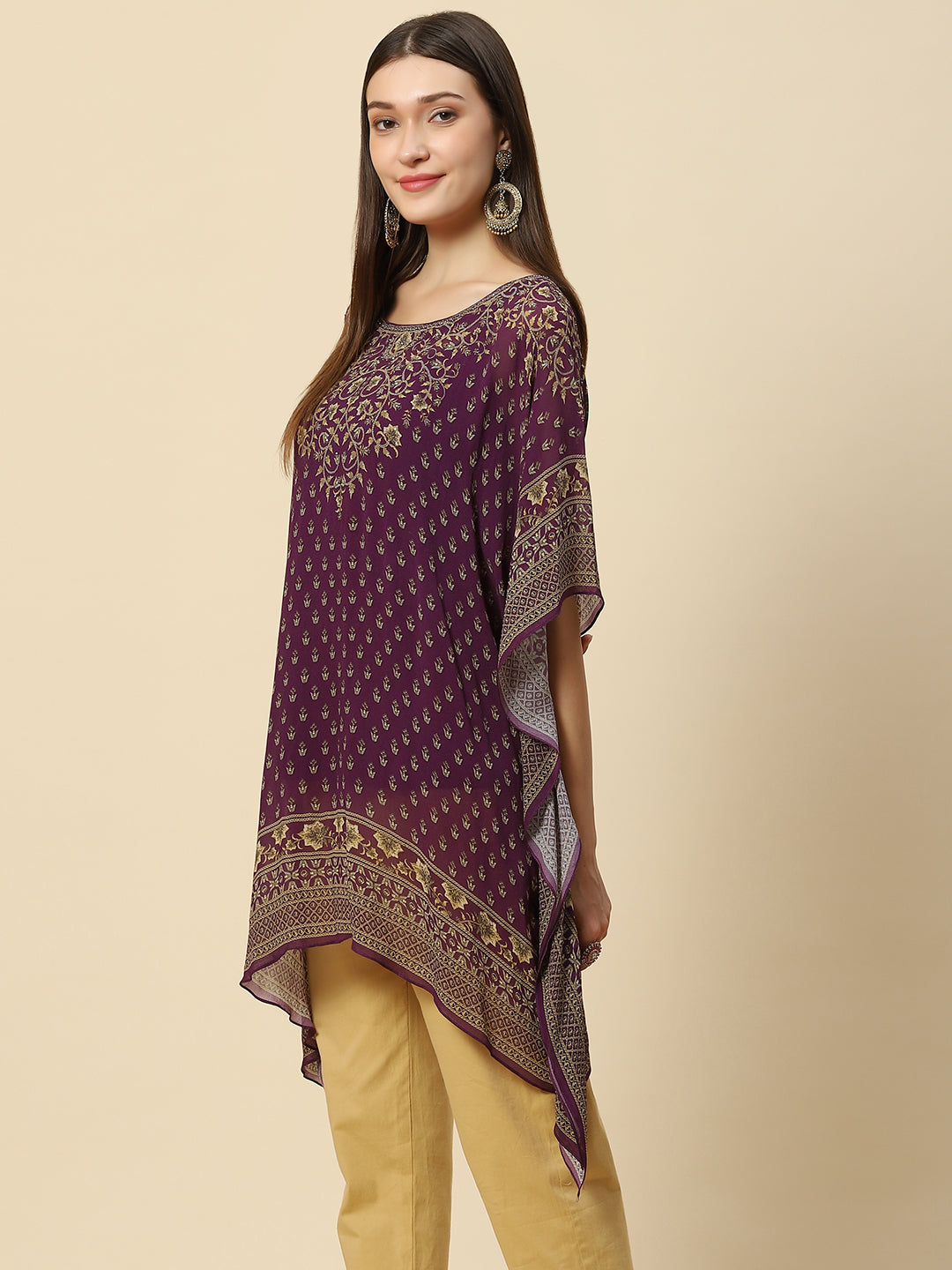 Digital Printed Georgette Kaftan Kurta