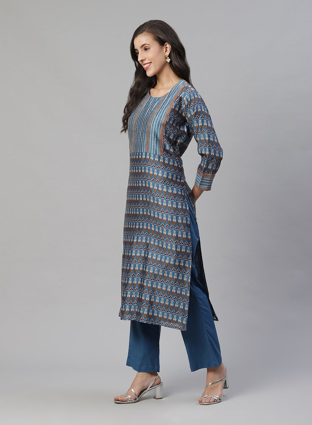 Printed Cotton Kurti With Pant