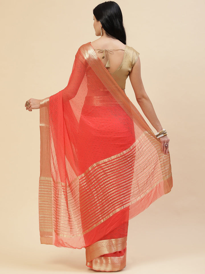 Stone Work Georgette Plain Saree