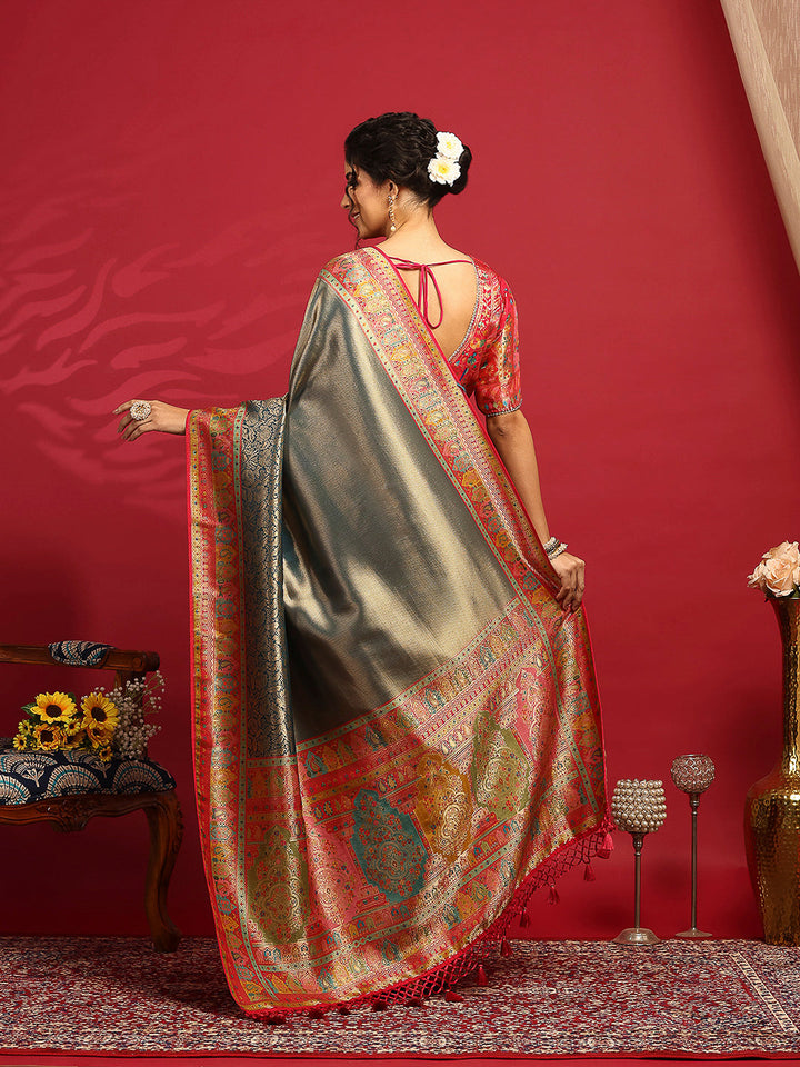 Embroidered Dola Silk Saree