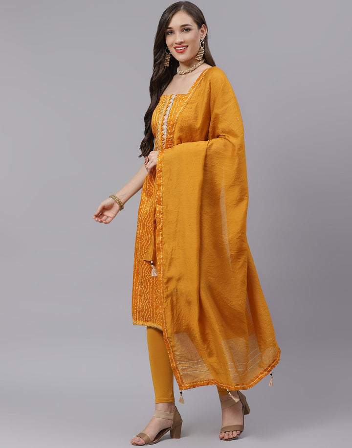 Cotton Bandhej Print Suit Piece