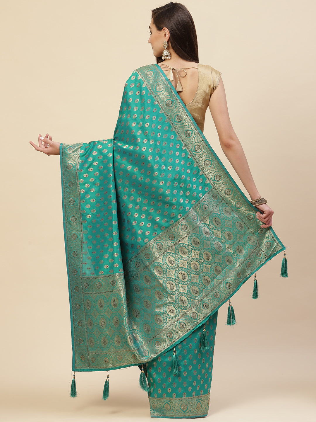 Stone Jaal Embroidered Banarasi Saree