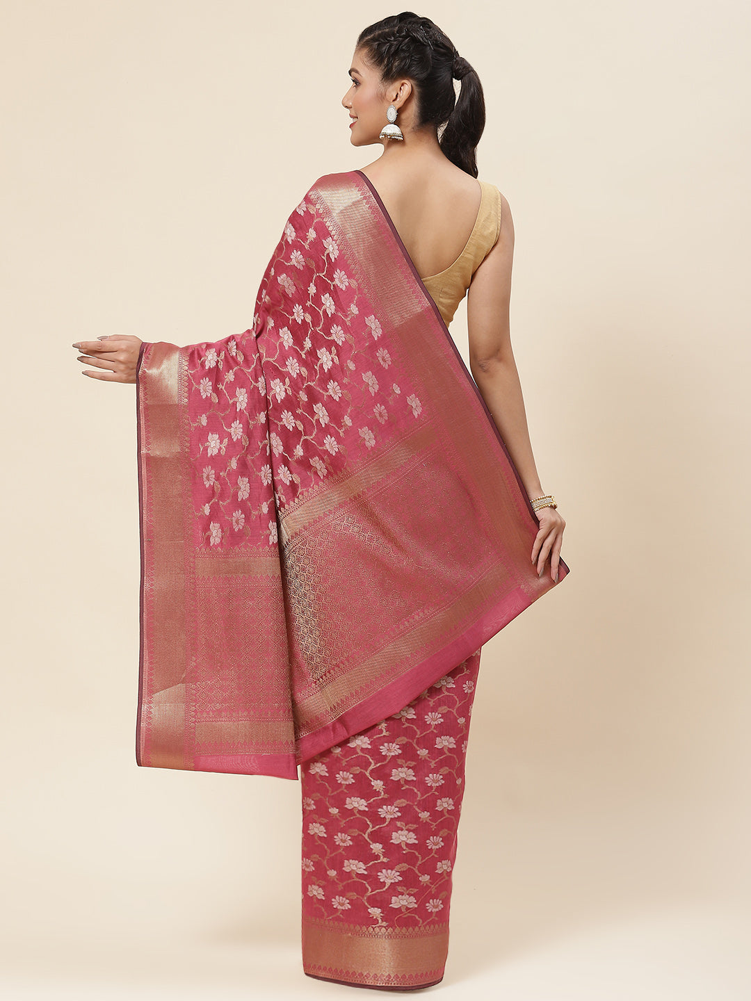Zari Jaal Woven Cotton Saree