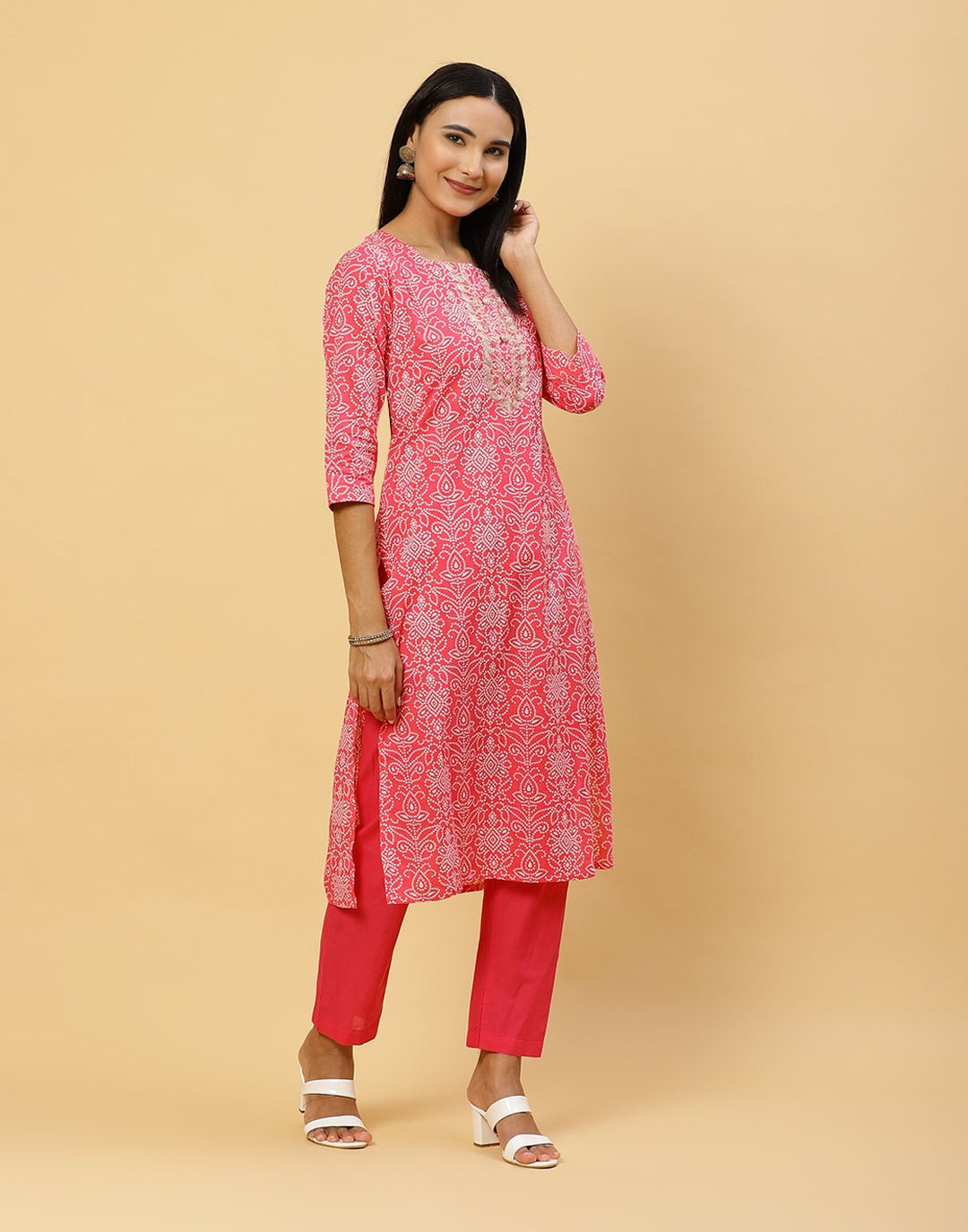 Printed Cotton Kurti With Pant