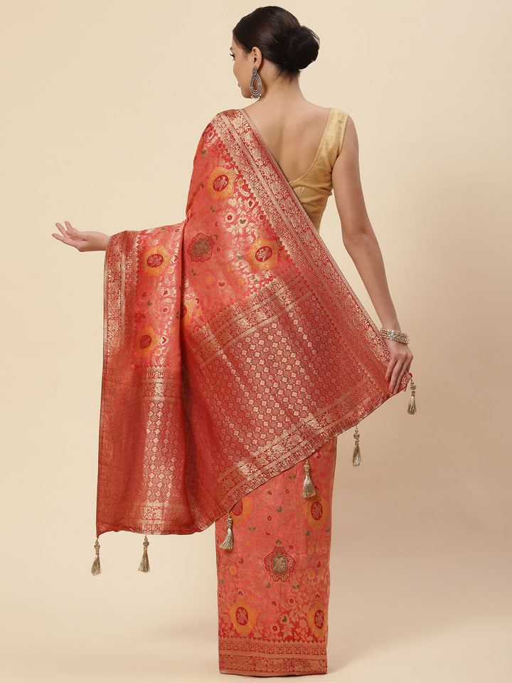 Zari Jaal Handloom Woven Saree