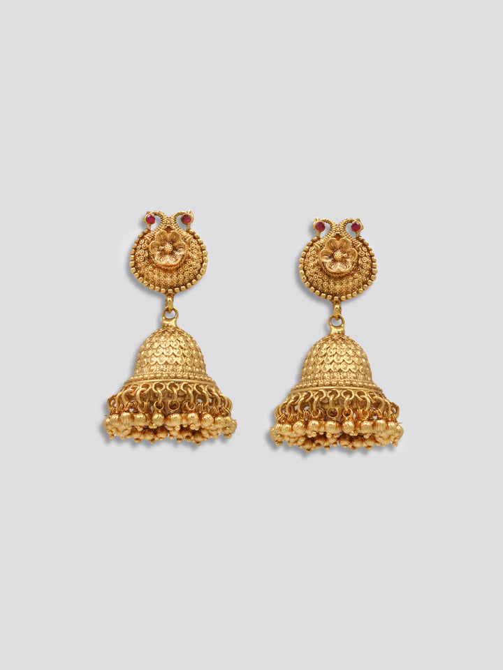 Golden Jhumki Earrings