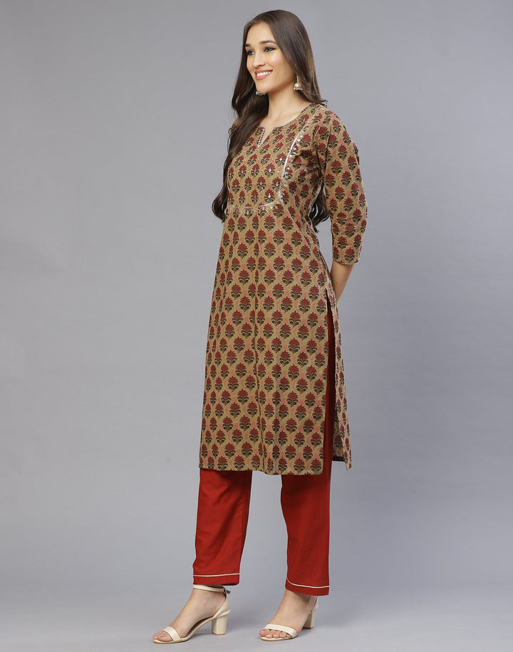 Cotton Printed Kurti with Pant