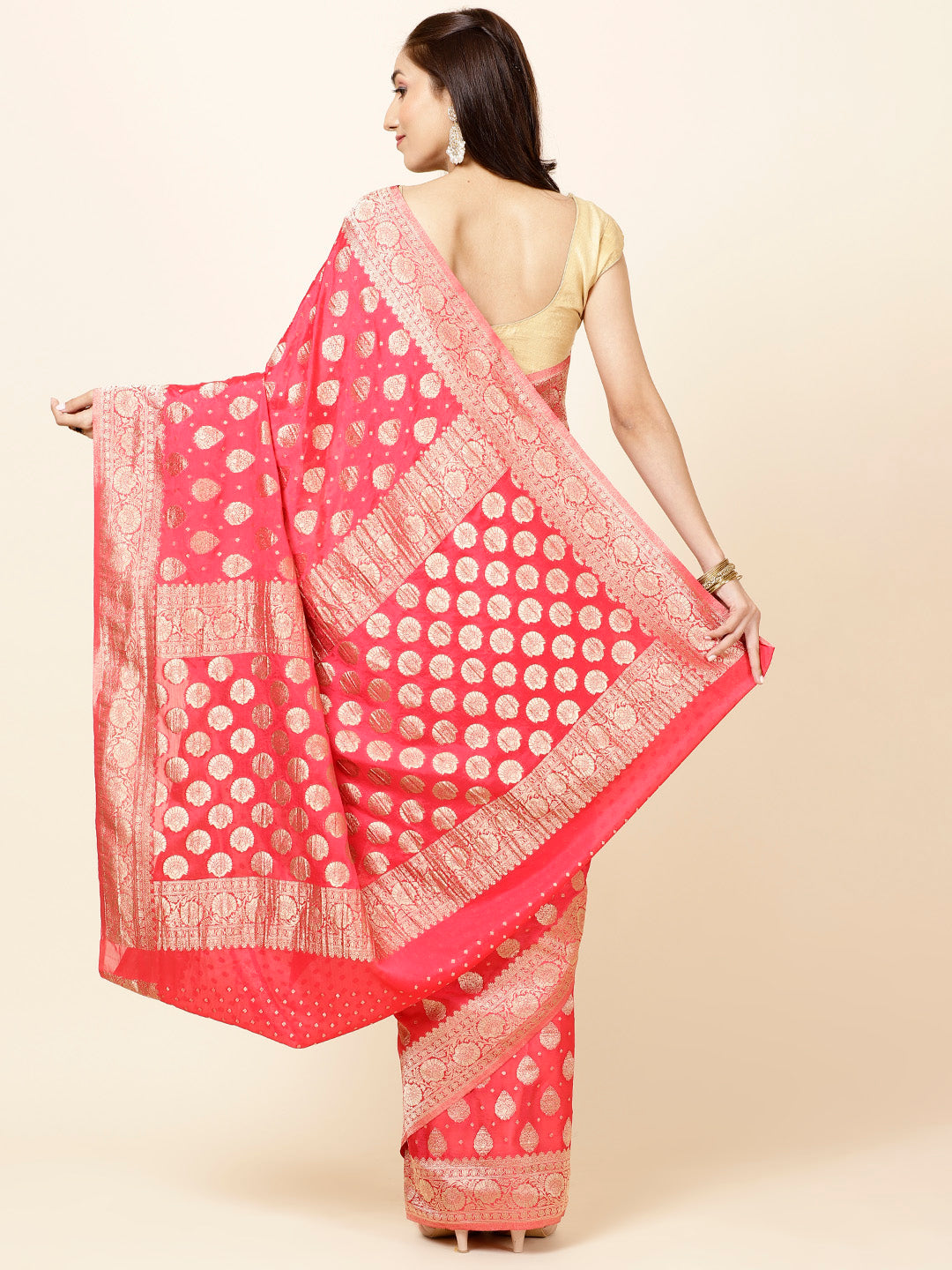 Zari Border Plain Georgette Saree