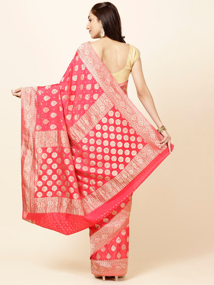 Zari Border Plain Georgette Saree