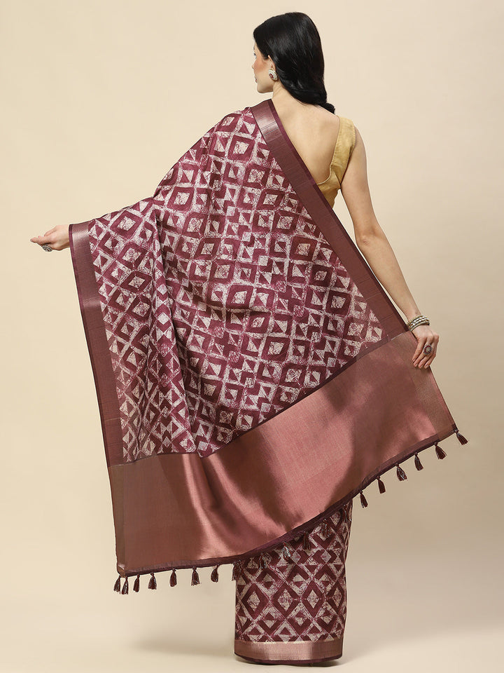 Digital Print Art Tussar Saree