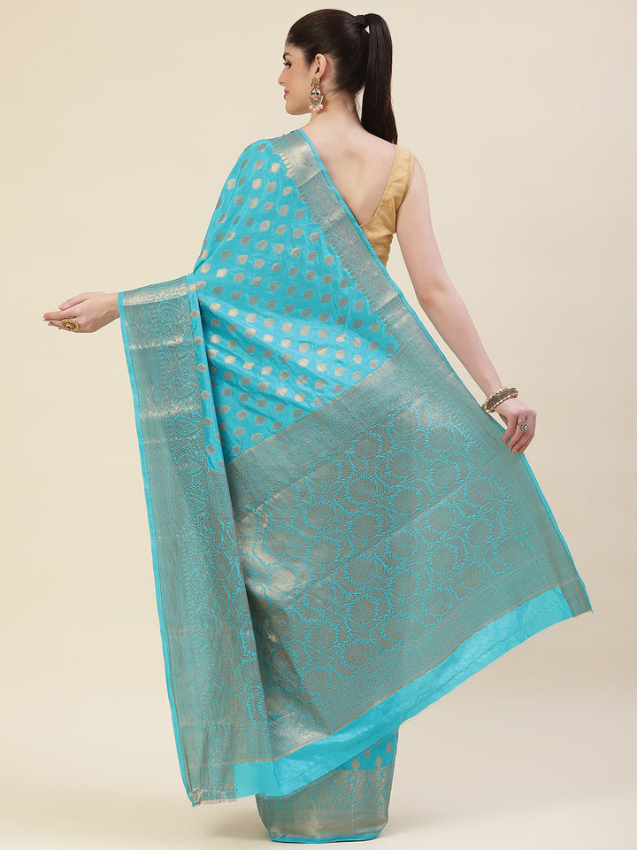 Zari Border Booti Handloom Woven Saree