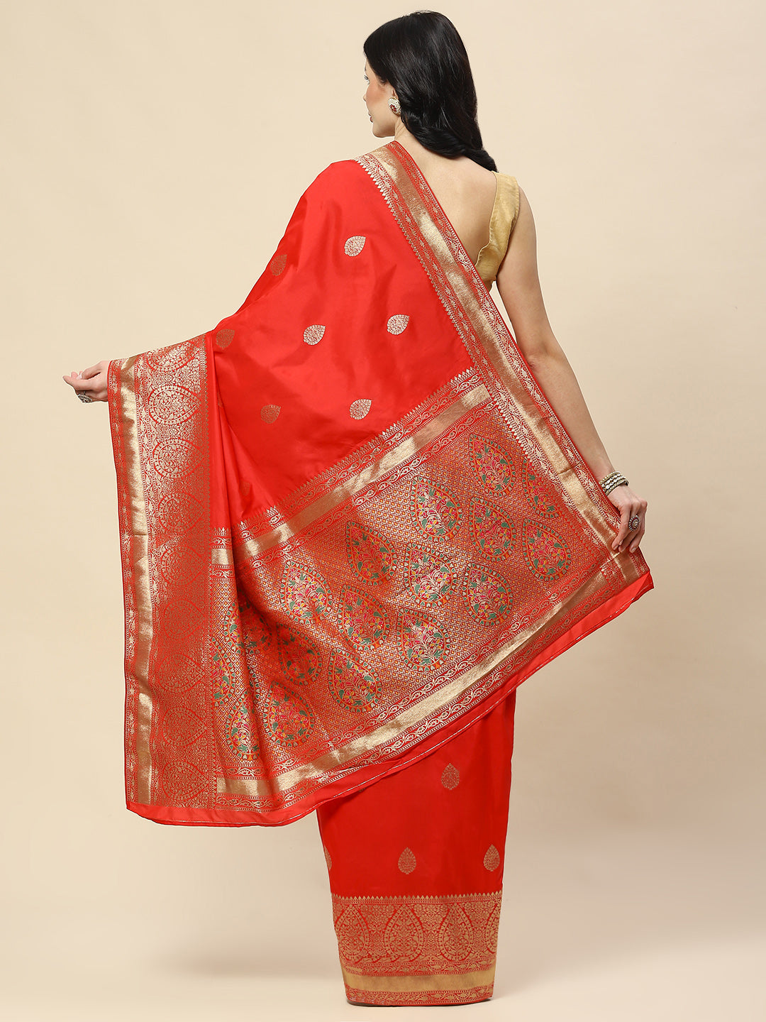 Zari Booti Woven Art Silk Banarsi Saree