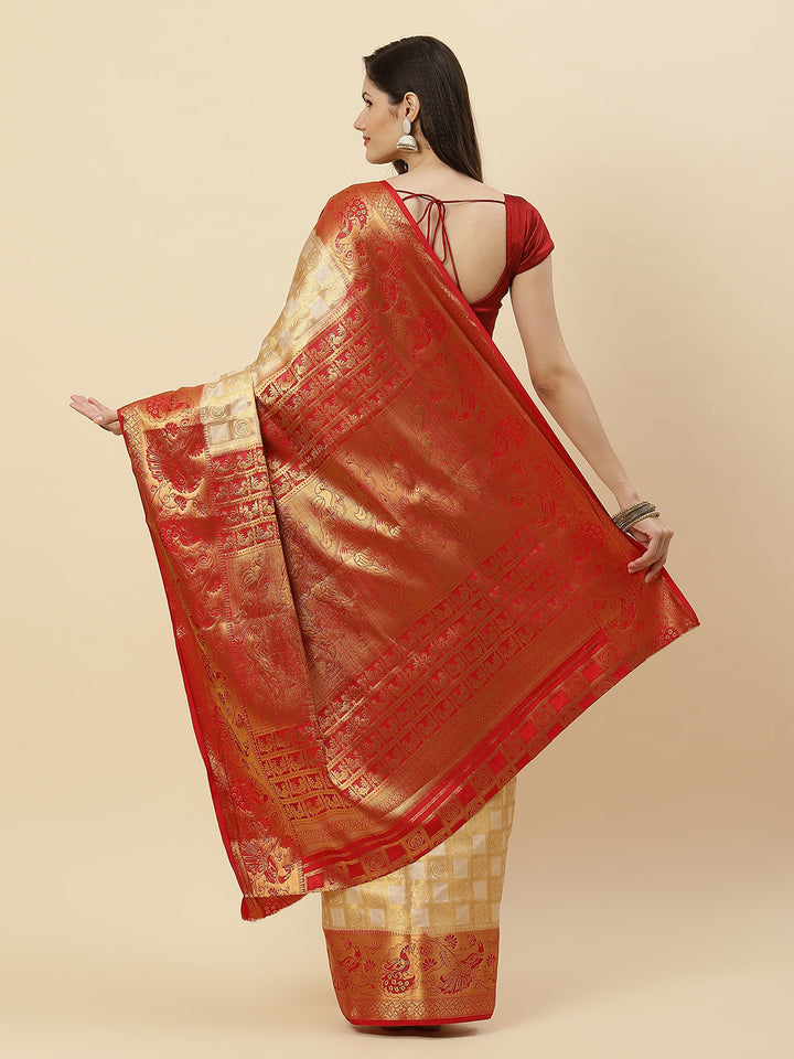 Zari Jaal Art Handloom Woven Saree