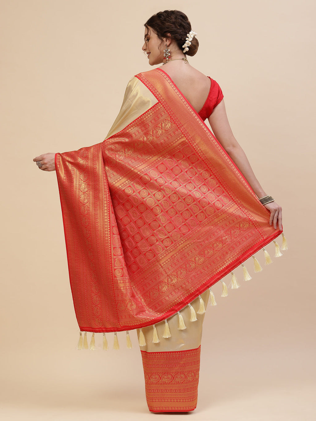 Brocade Art Handloom Woven Saree