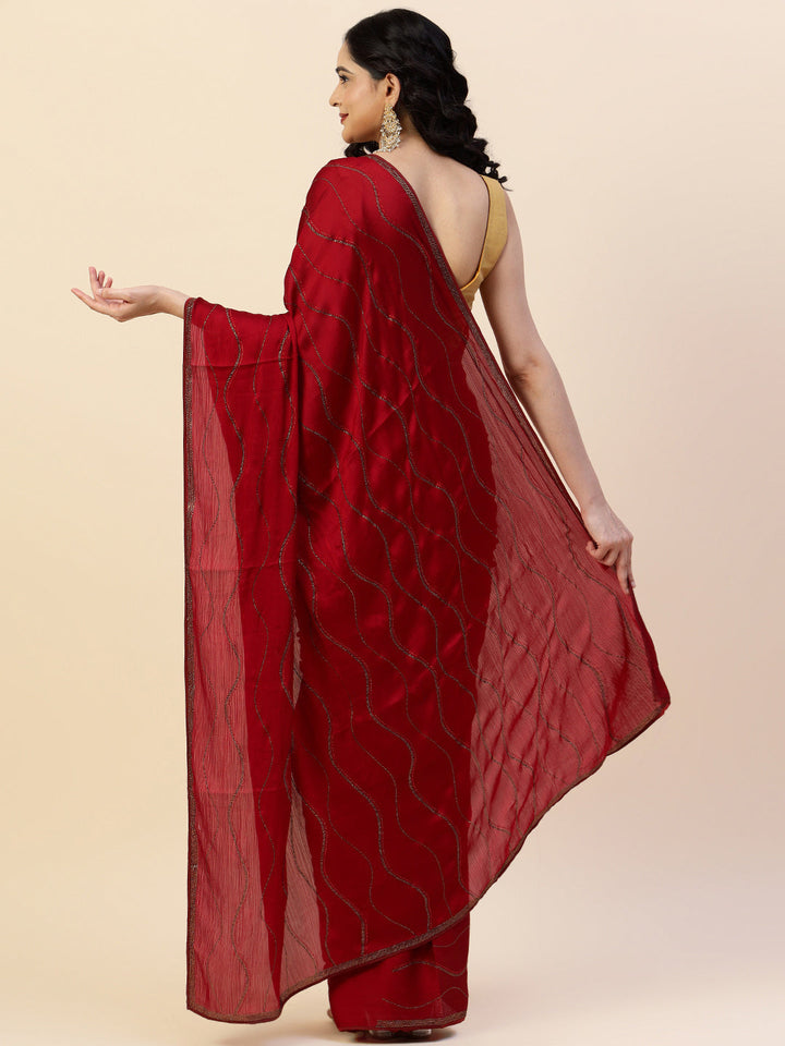Swarovski Jaal Embroidered Chiffon Saree