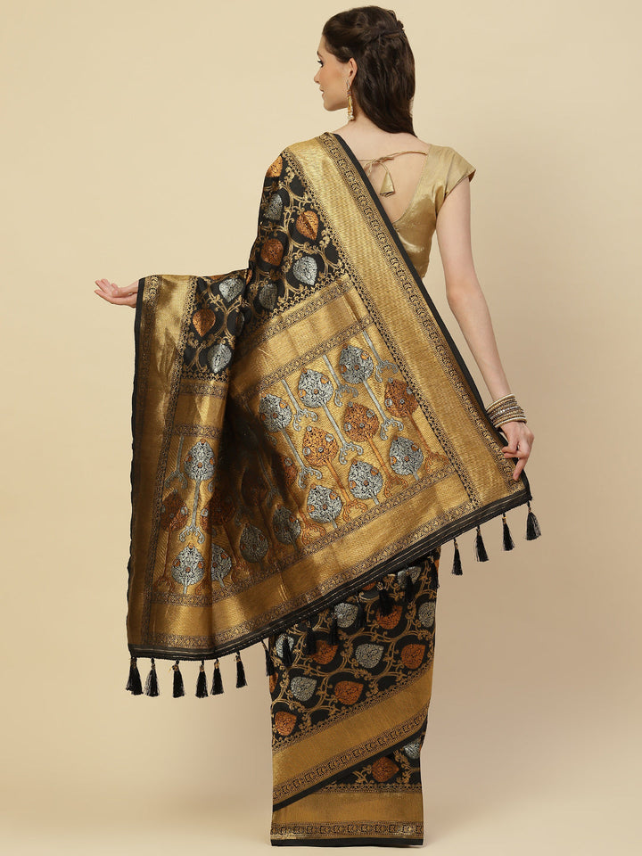 Zari Jaal Banarasi Woven Saree