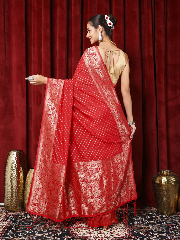 Zaari Jaal Crepe Saree