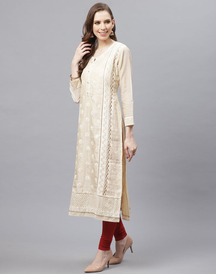 Cotton Kurti With Embroidery