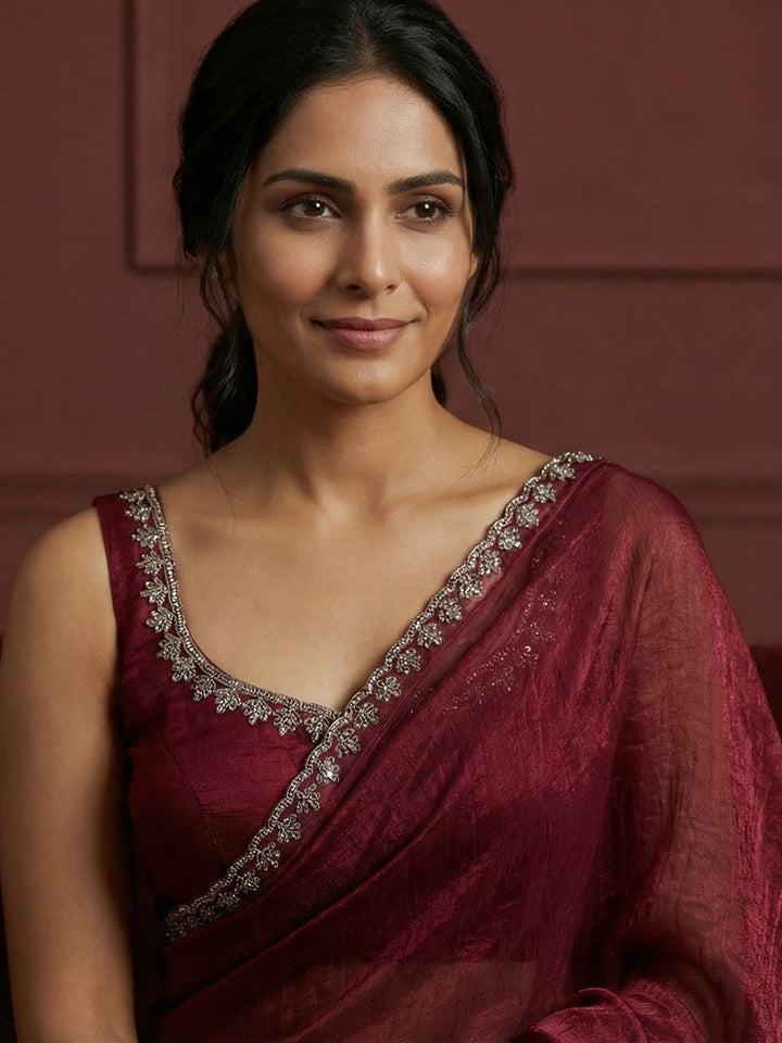 Embroidered Organza Saree