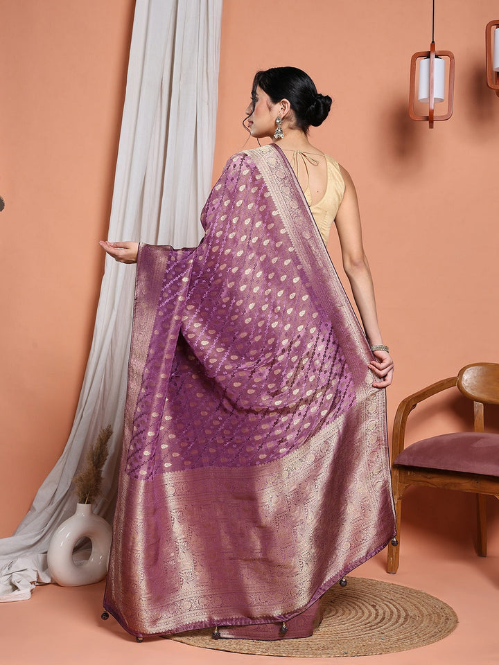 Woven Design Satin Saree