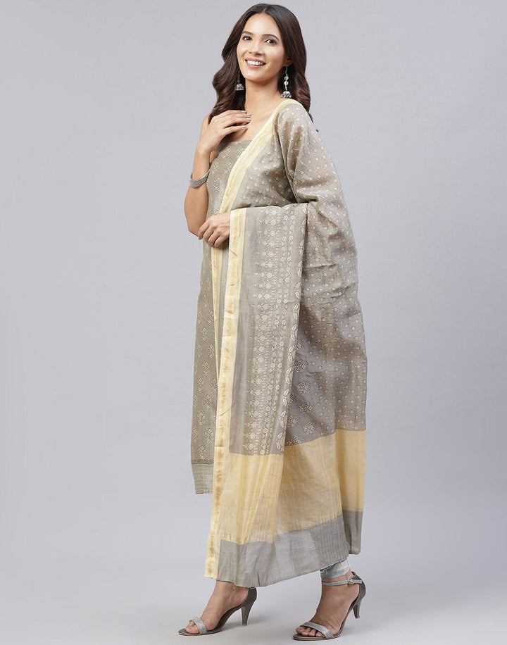 Printed Chanderi Suit Piece