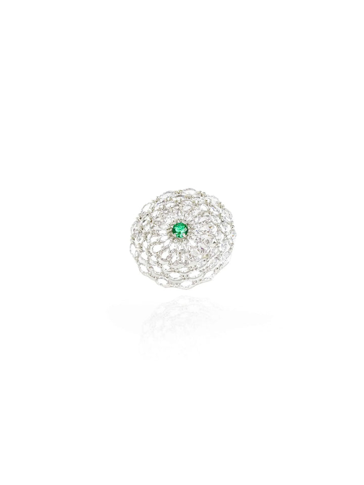 Silver Toned AD Stone Ring