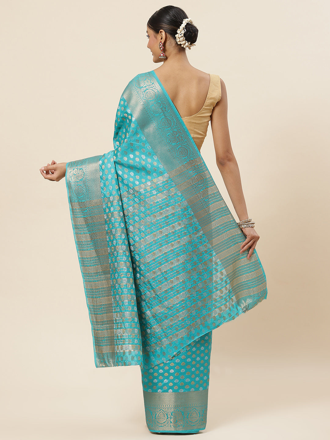 Zari Booti Woven Handloom Saree
