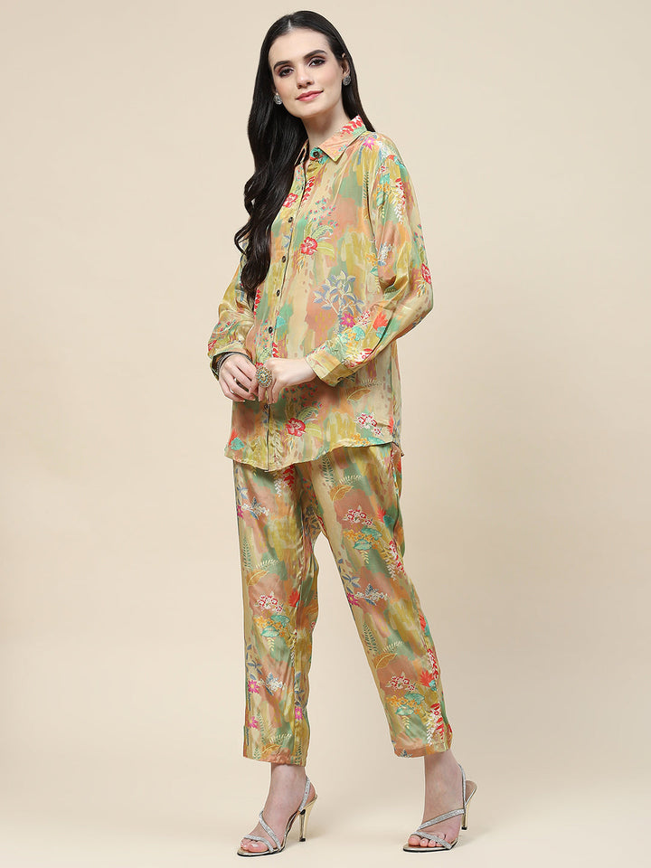 Printed Crepe Kurti With Pants