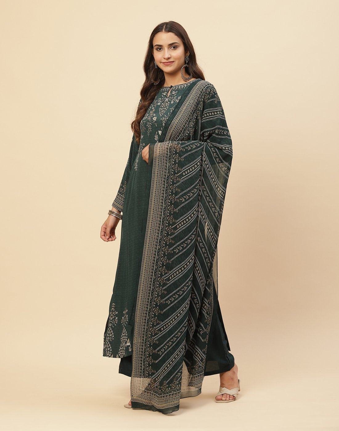Digital Printed Crepe Salwar Kameez Stitched Suit With Georgette Dupatta