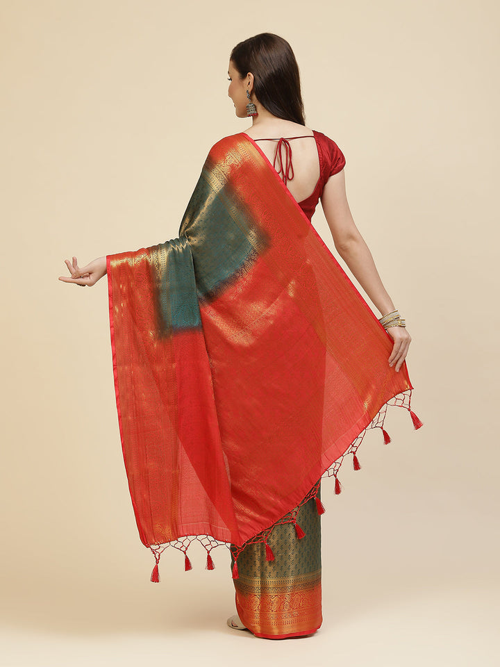 Brocade Zari Jaal Handloom Woven Saree