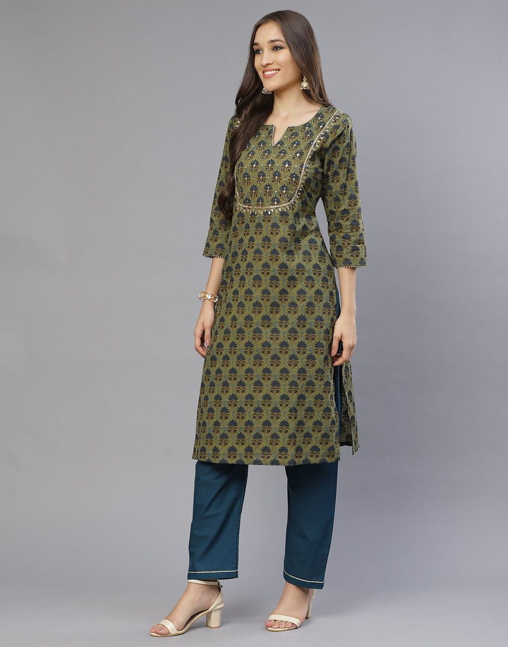 Cotton Printed Kurti with Pant