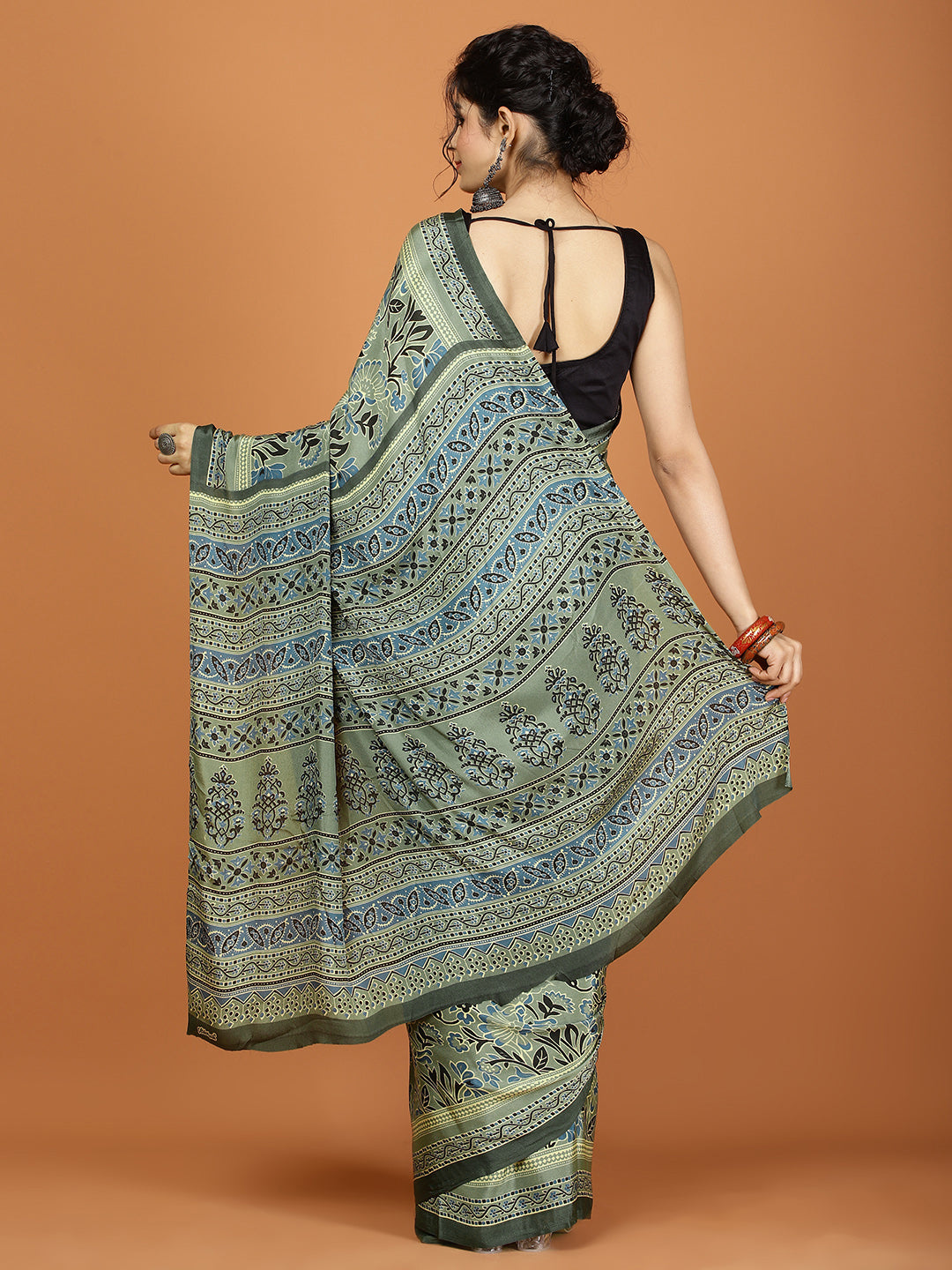 Digital Printed Crepe Woven Saree