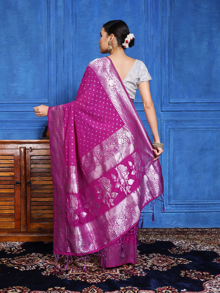 Zaari Jaal Crepe Saree